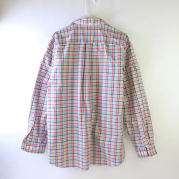 Duluth Trading Co Multicolor Gingham Long Sleeve Button Up 100% Cotton Men's XL