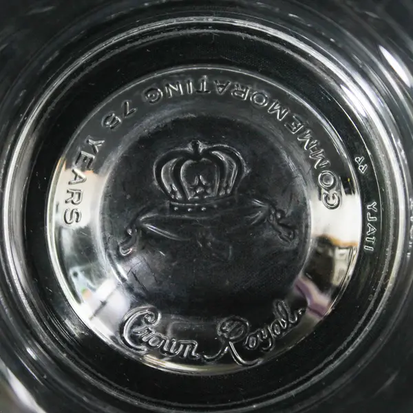CROWN ROYAL Rocks Glass 75th Anniversary Commemorative  Made in Italy.