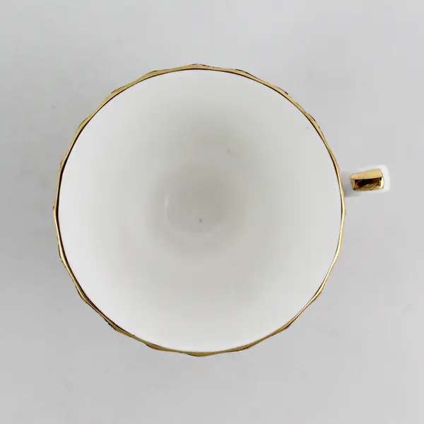 Vtg Royal Norcrest Staffordshire Tea Cup  Black Gold Trim  Roses England