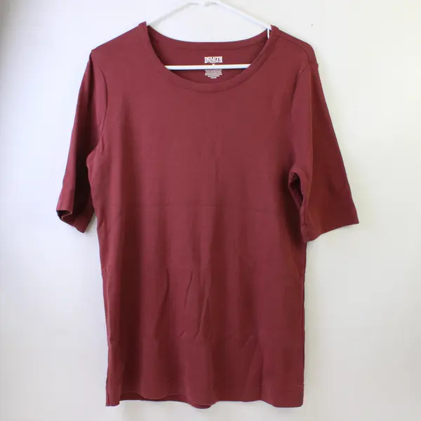 Duluth Trading Co Rust Red Short Sleeve T-Shirt Top 100% Cotton Women's Size M