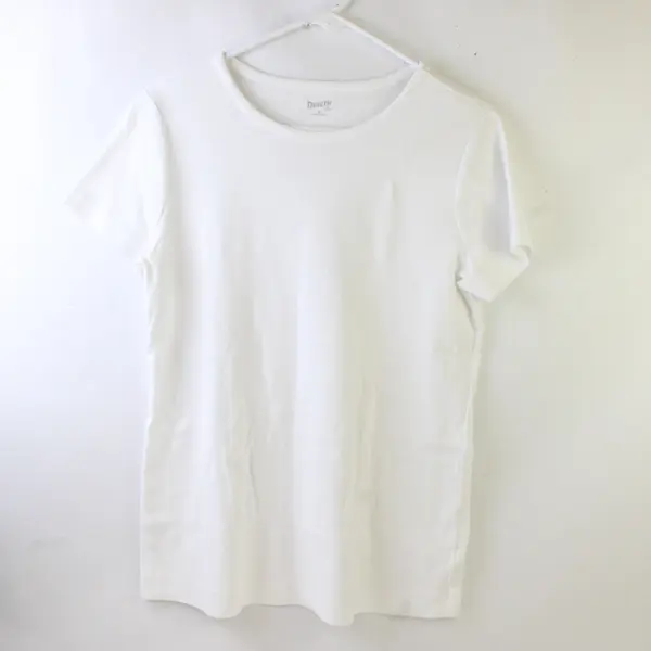 Duluth Trading Co White Short Sleeve T-Shirt Top 100% Cotton Women's Size M