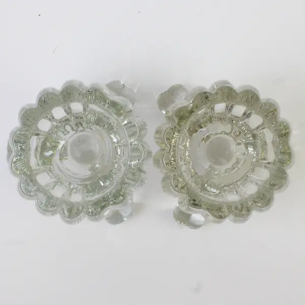 Vintage Pressed Glass Candle Holders Collectible