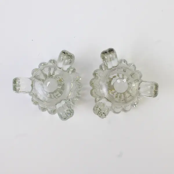 Vintage Pressed Glass Candle Holders Collectible