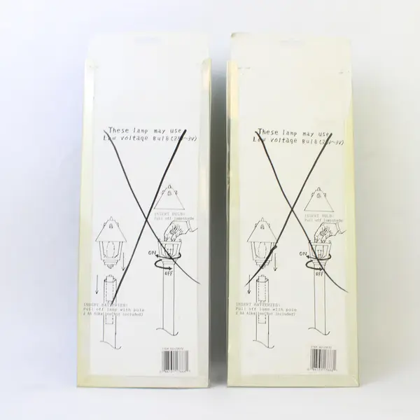 Lot of 2 Santa World Classic Mini Street Lamps Holiday Village Lights