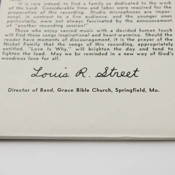 The Nickel Family Singers -  Love is Why And Other Devotional Themes 