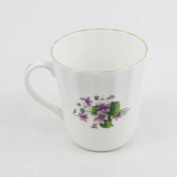 Royal Castle Bone China Flower Of The Month Tea Cup February Lavender Violets