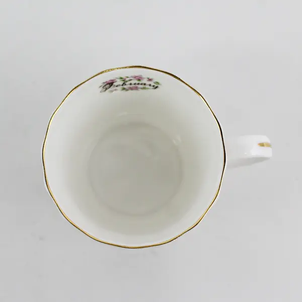 Royal Castle Bone China Flower Of The Month Tea Cup February Lavender Violets