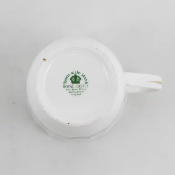 Royal Castle Bone China Flower Of The Month Tea Cup February Lavender Violets