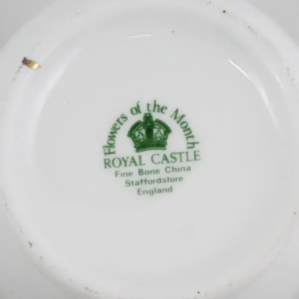 Royal Castle Bone China Flower Of The Month Tea Cup February Lavender Violets