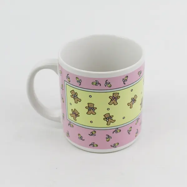 Vintage  Norcrest It’s a Girl Coffee Mug Pink Yellow Teddy Bears