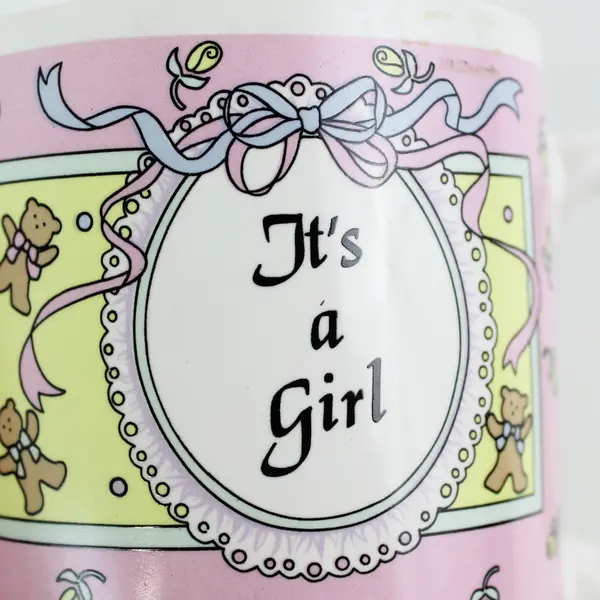 Vintage  Norcrest It’s a Girl Coffee Mug Pink Yellow Teddy Bears