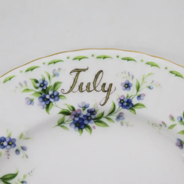Royal Albert Bone China “July” Plate Flower of the Month Series – Forget-Me-Nots