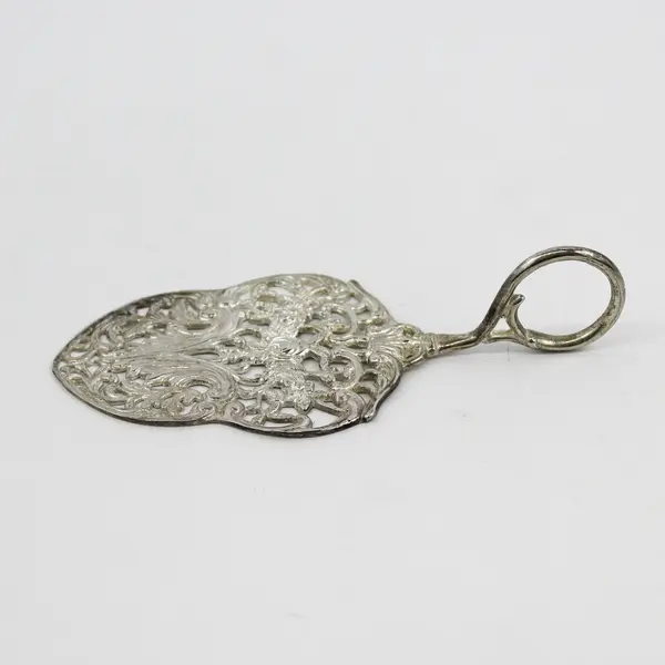 Victorian Silver Plate Acorn Shaped Tart Or Pie Server With Finger Loop