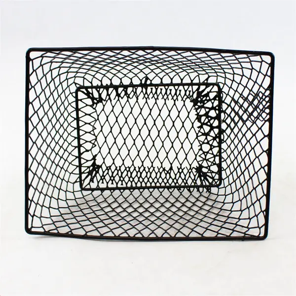Lot of 2 Vinyl Coated Black Metal Mesh Baskets Small Storage Organizer