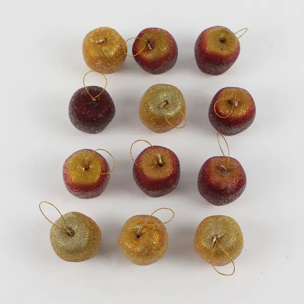 Lot Of 30 Unbranded Matching Red/Yellow Plastic Apple Hanging Ornament 2" Tall