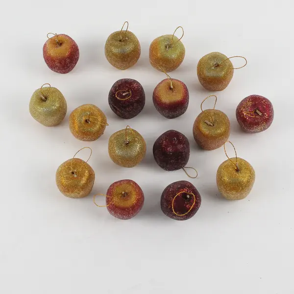 Lot Of 30 Unbranded Matching Red/Yellow Plastic Apple Hanging Ornament 2" Tall