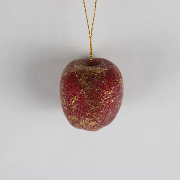 Lot Of 33 Unbranded Matching Red/Yellow Plastic Apple Hanging Ornament 2" Tall