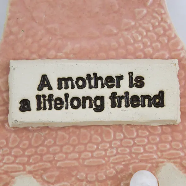 Vtg Heart & Soul Ceramic House "A Mother Is A Lifelong Friend" Plaque