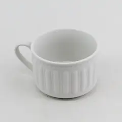 Gibson White Ceramic Short Ribbed Coffee Cup 2.5" tall