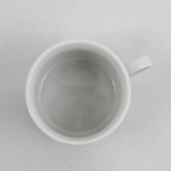 Gibson White Ceramic Short Ribbed Coffee Cup 2.5" tall