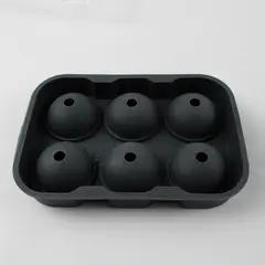 Unbranded Solid Gray Color Silicone 6 Sphere/Ball Shaped Ice Cube Mold