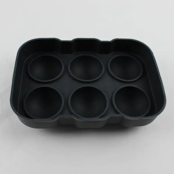 Unbranded Solid Gray Color Silicone 6 Sphere/Ball Shaped Ice Cube Mold