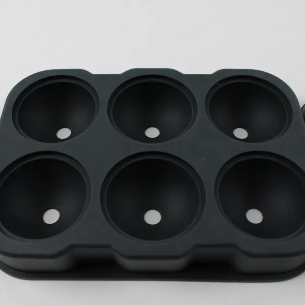 Unbranded Solid Gray Color Silicone 6 Sphere/Ball Shaped Ice Cube Mold