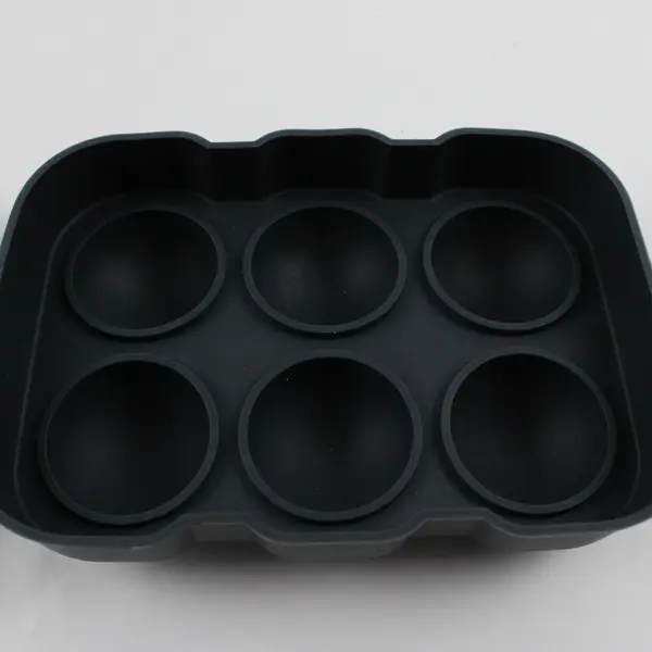 Unbranded Solid Gray Color Silicone 6 Sphere/Ball Shaped Ice Cube Mold