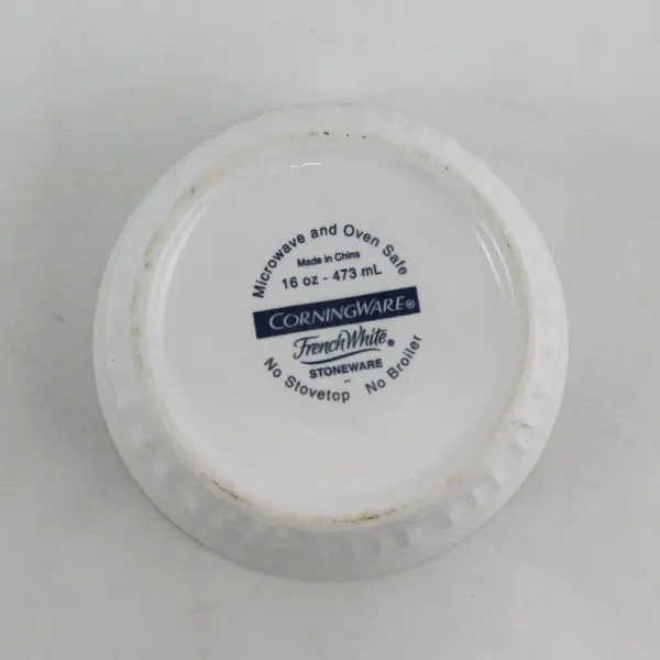 Corning French White 5.5" Individual Stoneware Casserole Bowl 473 ml