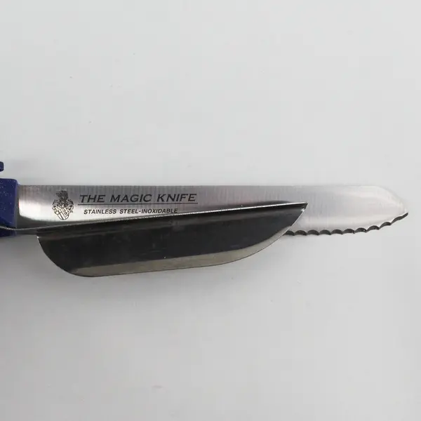 The Magic Knife Adjustable Thickness Slicing Knife 7" Solingen Germany Blue