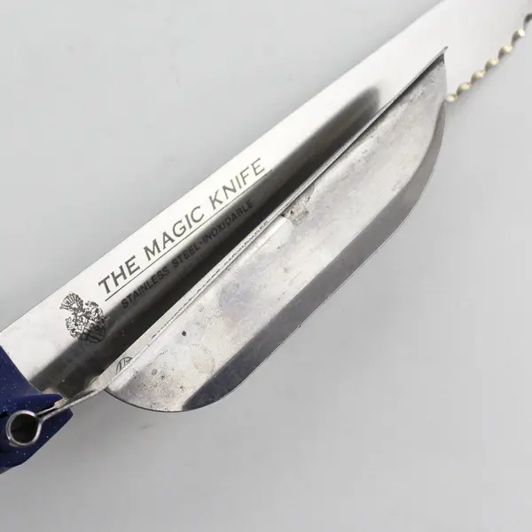 The Magic Knife Adjustable Thickness Slicing Knife 7" Solingen Germany Blue