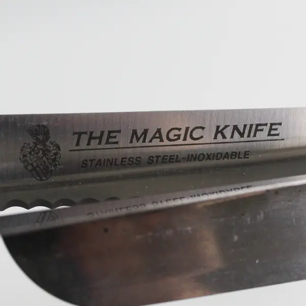 The Magic Knife Adjustable Thickness Slicing Knife 7" Solingen Germany Blue