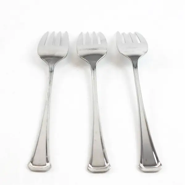 Set of 3 Oneida Maestro Stainless Medium Solid Cold Meat Serving Fork