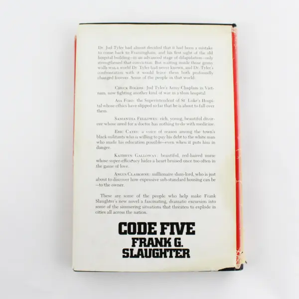 Code Five by Frank G Slaughter 1971 Vintage Hardcover Novel Medical Fiction