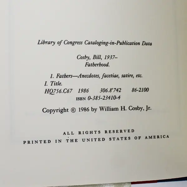 1986 Fatherhood By Bill Cosby Hardcover Dust Jacket Dolphin Doubleday