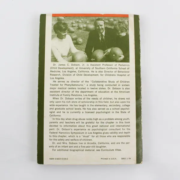 Dare To Discipline  by Dr. James Dobson 1972 Paperback