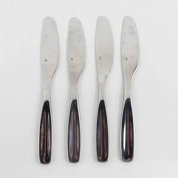 Lot of 4 GS Vault Pattern SS Glossy Flat Handle Butter Knife 6.25" Rare HTF Item