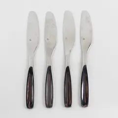Lot of 4 GS Vault Pattern SS Glossy Flat Handle Butter Knife 6.25" Rare HTF Item