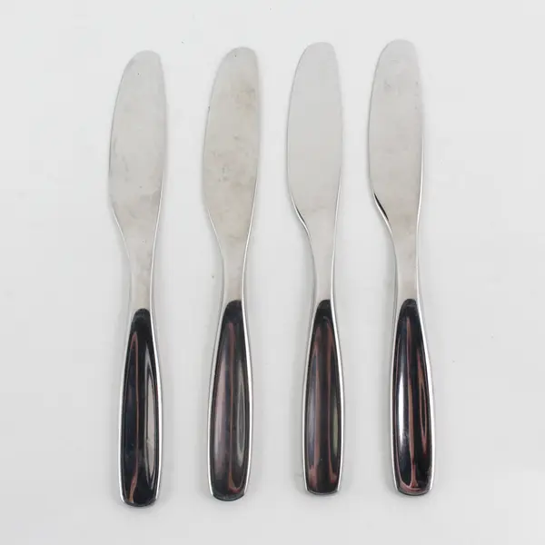 Lot of 4 GS Vault Pattern SS Glossy Flat Handle Butter Knife 6.25" Rare HTF Item