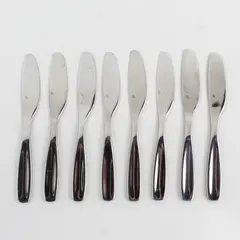 Lot of 8 GS Vault Pattern SS Glossy Flat Handle Butter Knife 6.25" Rare HTF Item