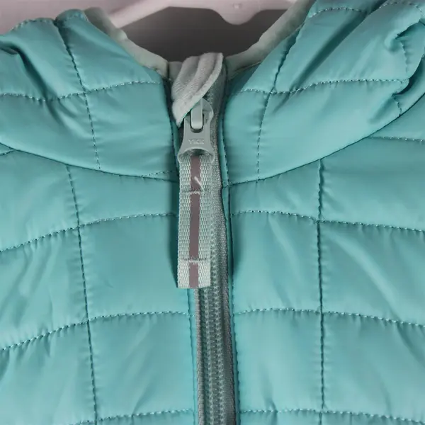 Cat & Jack Kids Size M Blue Fleece Lined Quilted Full Zip Hooded Puffer Jacket