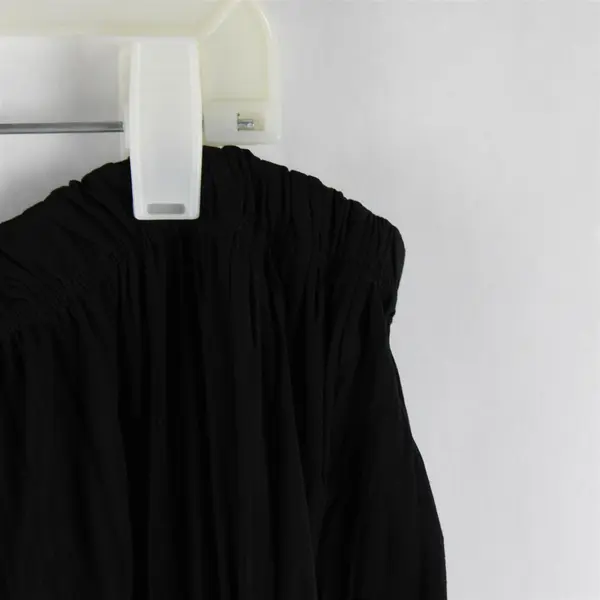 C.J. Banks Women's 1X Black Crinkle Pull-On Stretch Waist Tiered Skirt