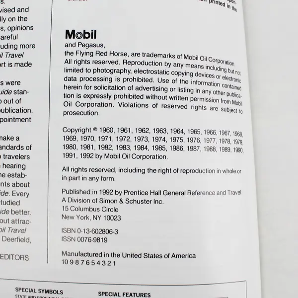 1992 Mobil Travel Guide Northwest and Great Plains 35th Anniversary Edition PB