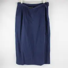 Elisabeth by Liz Claiborne Women's 16 Blue 100% Cotton Long Flap Belted Skirt