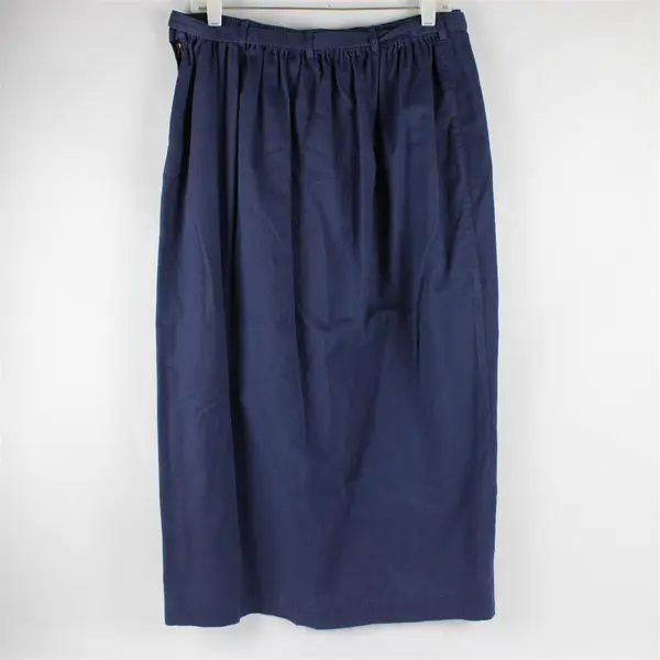 Elisabeth by Liz Claiborne Women's 16 Blue 100% Cotton Long Flap Belted Skirt