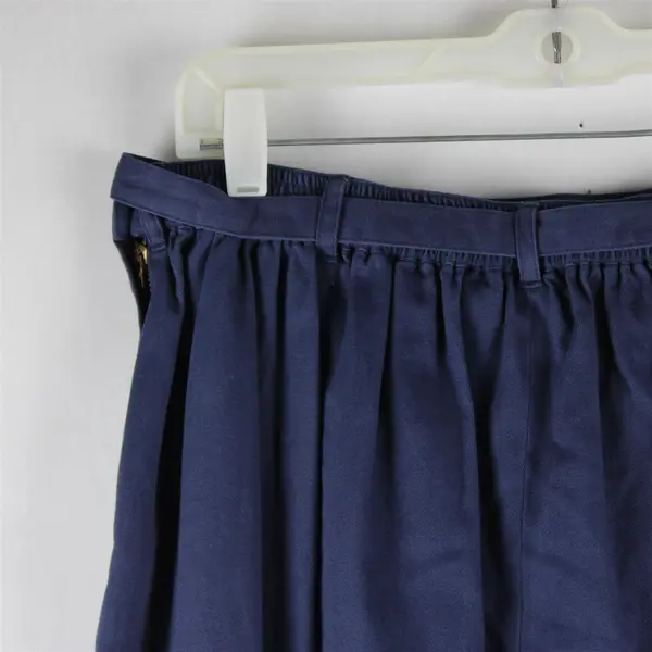 Elisabeth by Liz Claiborne Women's 16 Blue 100% Cotton Long Flap Belted Skirt