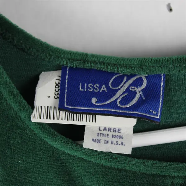 NWT Vintage Lissa B Women's L Forest Green Velour Long Sleeve Maxi Dress