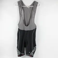 Adidas Women's M Black/Gray Essentials 3 Stripe Padded Cycling Bib Shorts AAR003