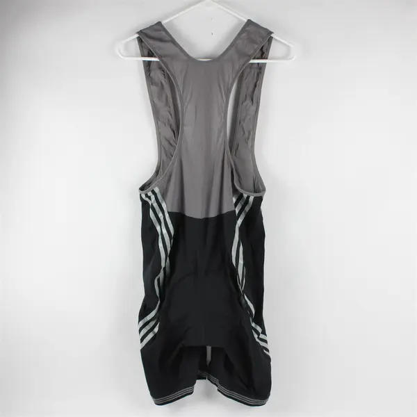 Adidas Women's M Black/Gray Essentials 3 Stripe Padded Cycling Bib Shorts AAR003
