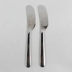 Lot of 2 Gourmet Settings Unknown Rare HTF Pattern SS Butter Knives 7.25" Good